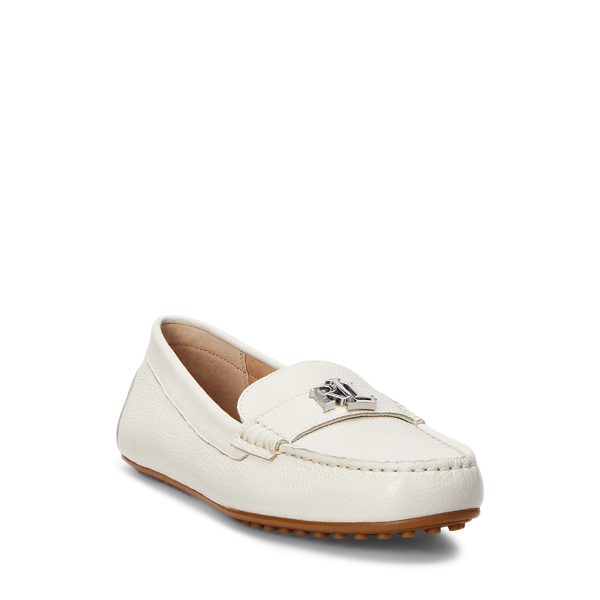 Soft White Barnsbury Pebbled Leather Driver Lauren 2