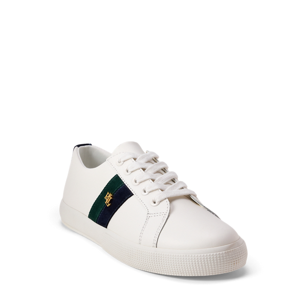 Dark Wash/Lauren Navy Janson II Leather & Suede Sneaker Lauren 2