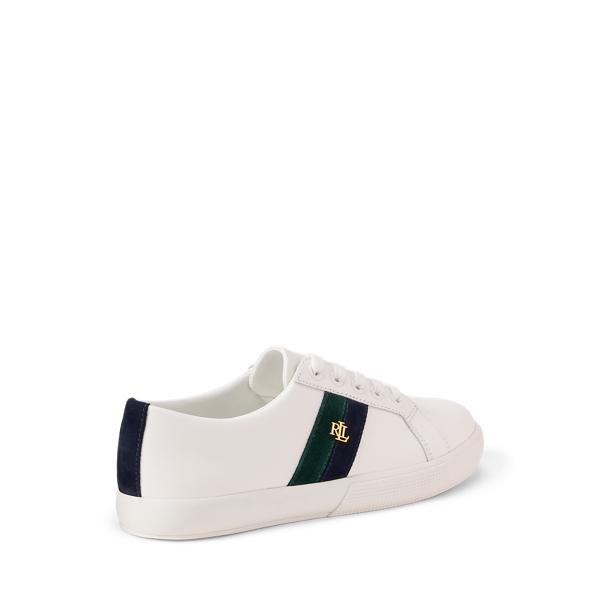 Dark Wash/Lauren Navy Janson II Leather & Suede Sneaker Lauren 3