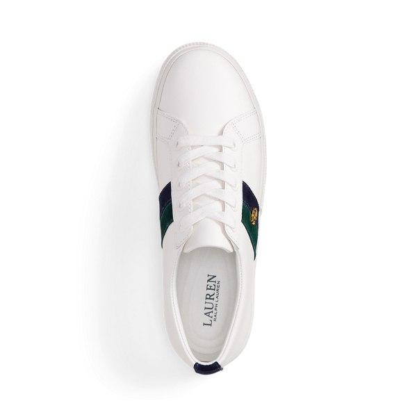 Dark Wash/Lauren Navy Janson II Leather & Suede Sneaker Lauren 4