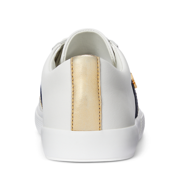 Ledersneaker Janson II Lauren in Snow White/Gold/Navy 3