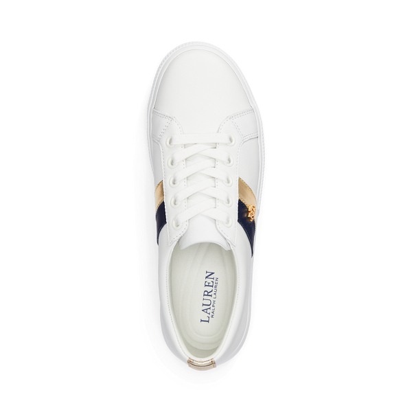 Ledersneaker Janson II Lauren in Snow White/Gold/Navy 4