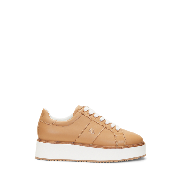 Ralph lauren tan trainers best sale