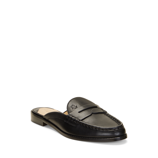Womens black loafer mules sales