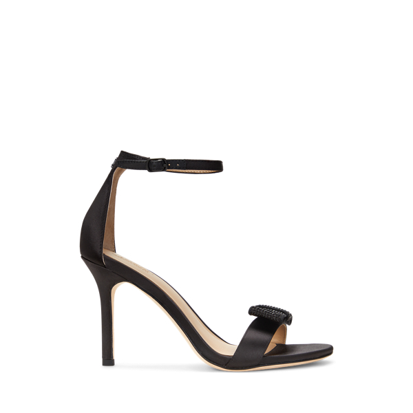 Allie Bow-Trim Satin Sandal