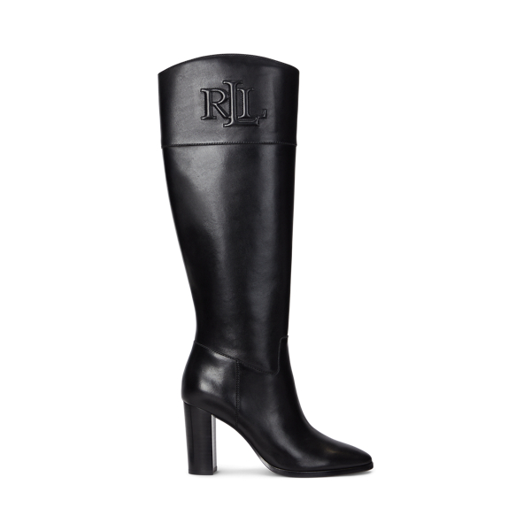 Ralph lauren black boots ladies online