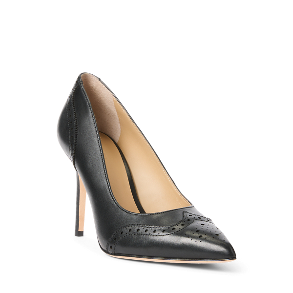 Black Lynden Burnished Leather Pump Lauren 2