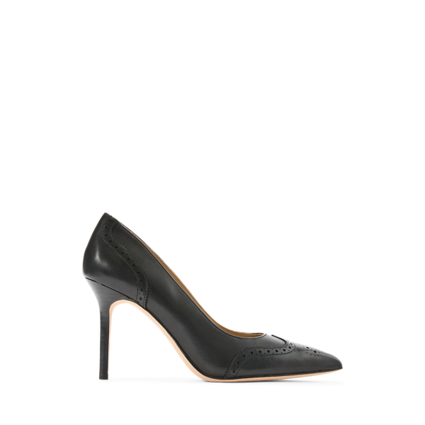 Black Lynden Burnished Leather Pump Lauren 1