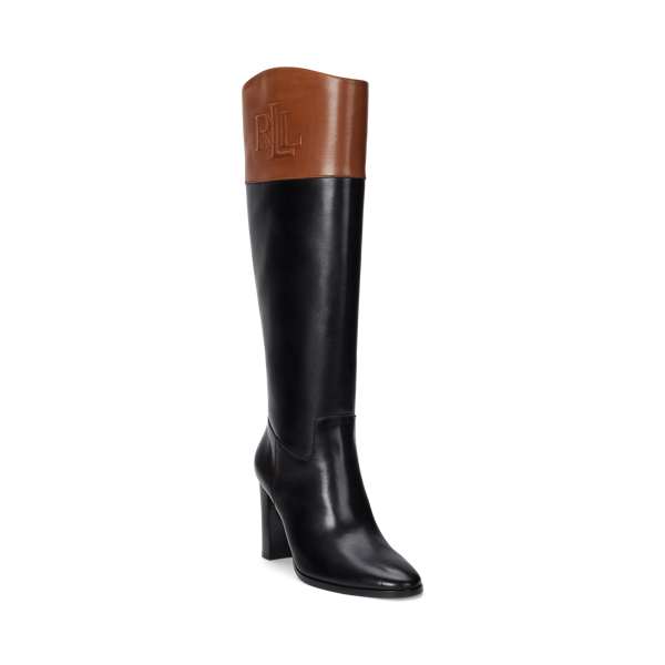 Ralph lauren black and brown boots best sale