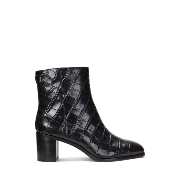 Cassie Crocodile-Embossed Leather Bootie Lauren 1