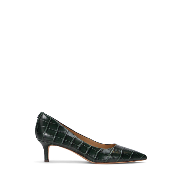 Adrienne Crocodile-Embossed Leather Pump