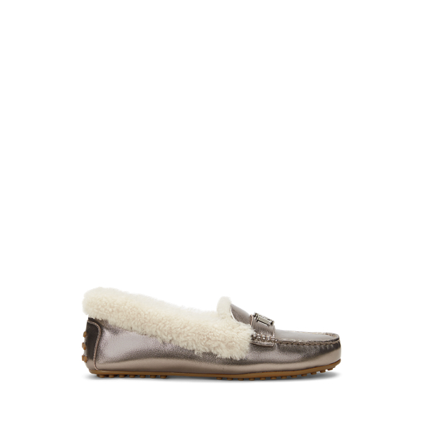 Barnsbury Shearling-Trim Metallic Driver