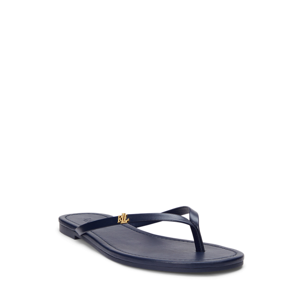 Refined Navy Raquel Leather Flip-Flop Lauren 2