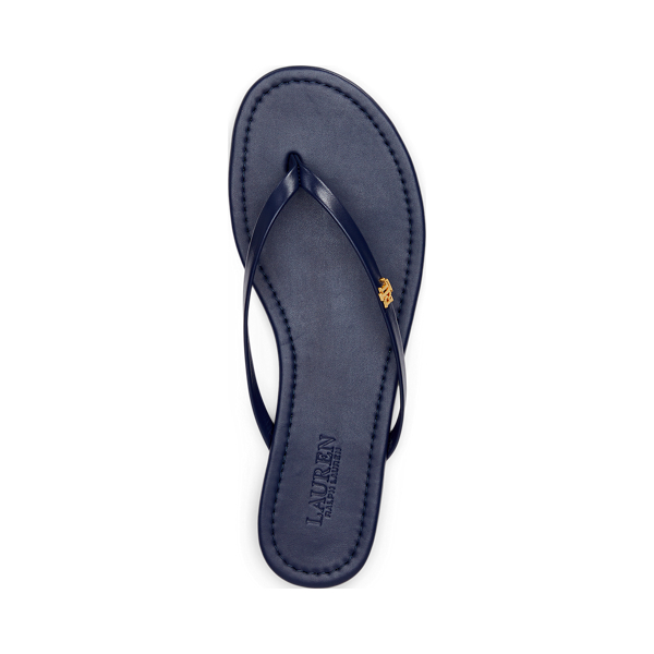 Refined Navy Raquel Leather Flip-Flop Lauren 4