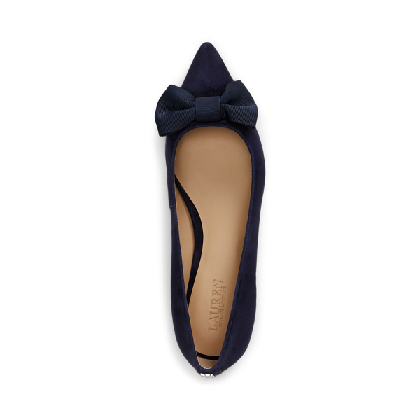 Londyn Bow-Trim Suede Ballet Flat for Women | Ralph Lauren® UK