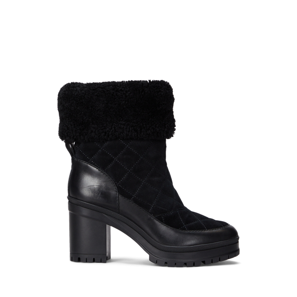 Coraline Shearling-Trim Suede Bootie