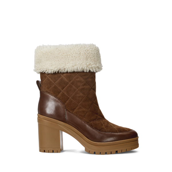 Coraline Shearling-Trim Suede Bootie