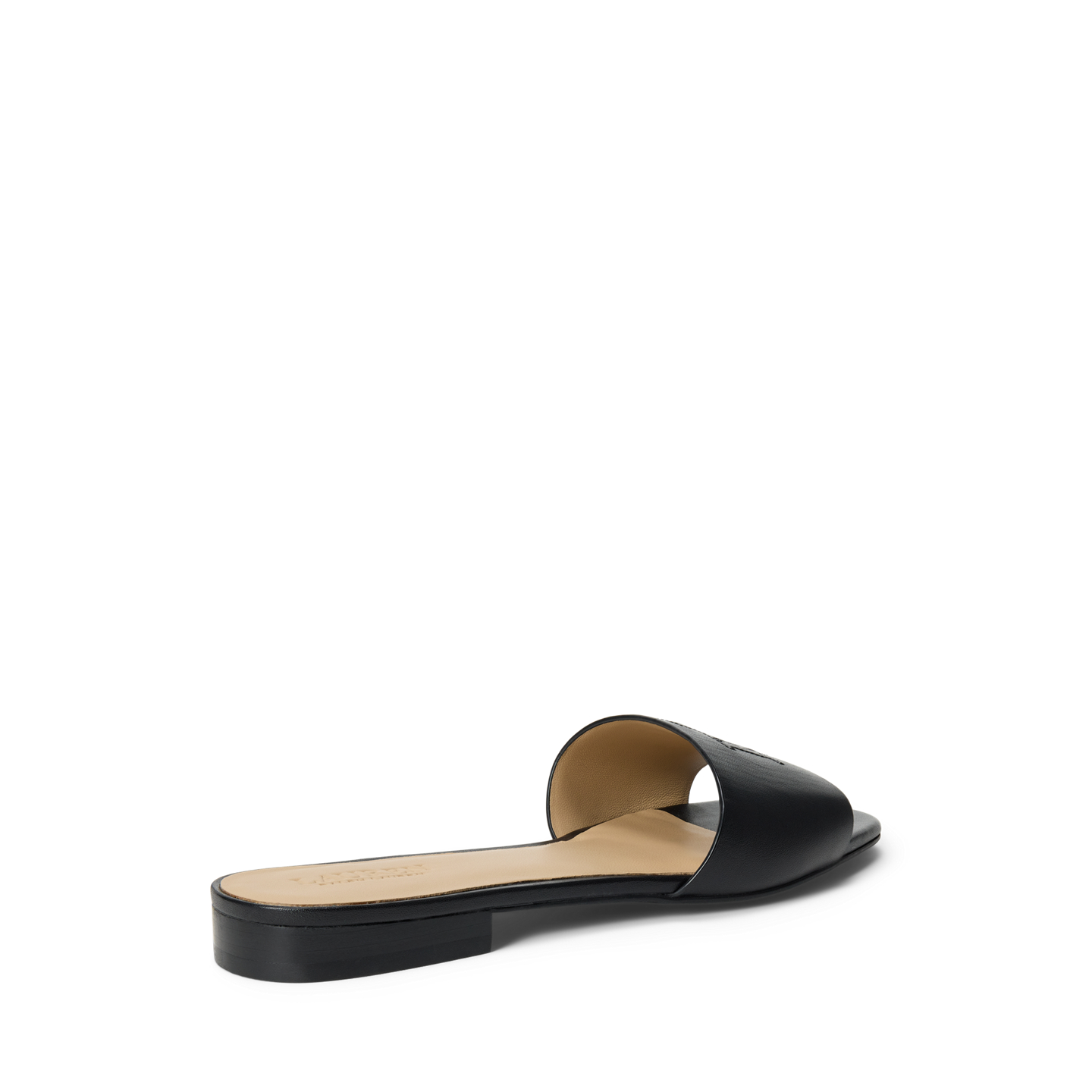 Женские сандалии Ralph Lauren Everley Calfskin Slide Sandal, цвет: Чёрный — фото 2