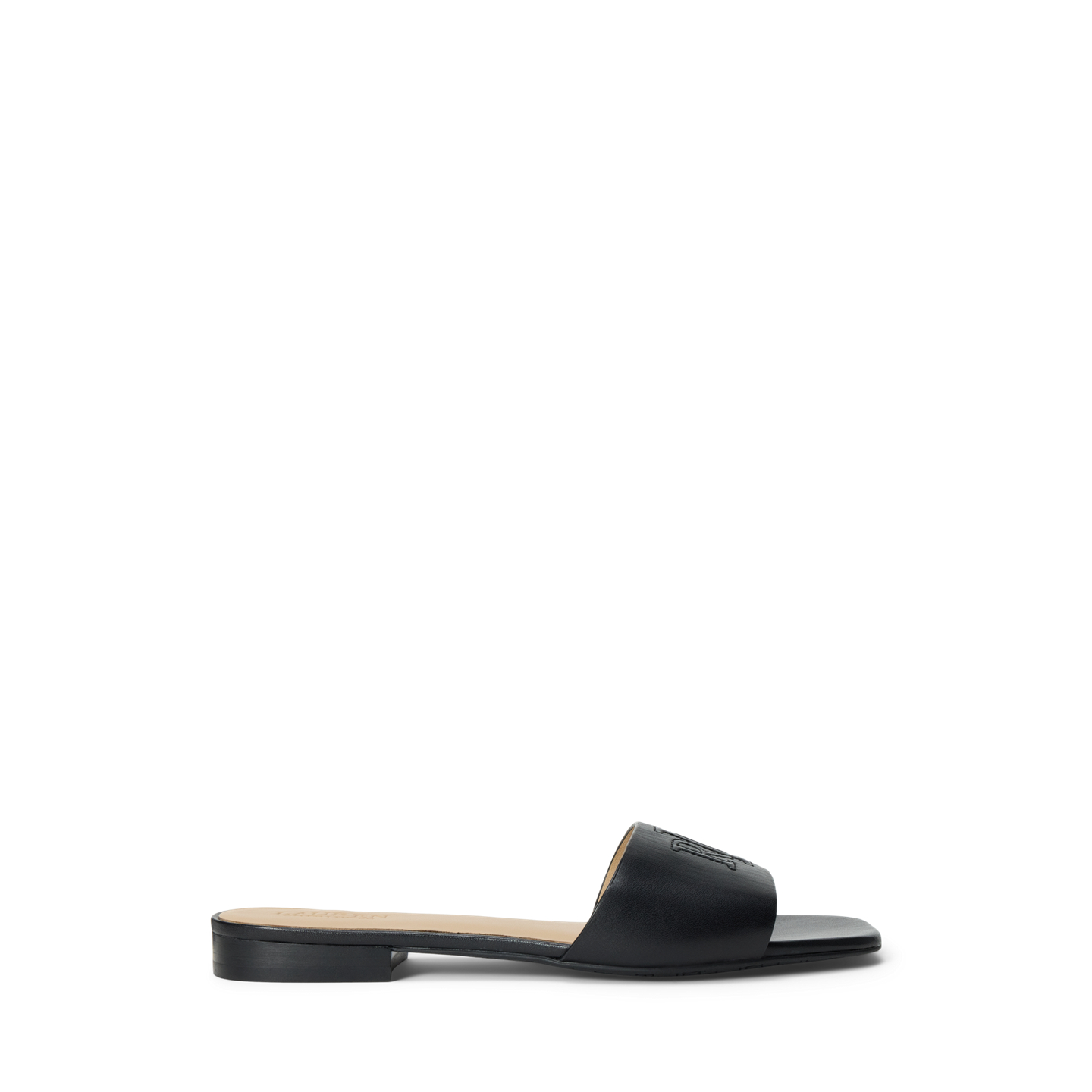 Женские сандалии Ralph Lauren Everley Calfskin Slide Sandal, цвет: Чёрный — фото 4