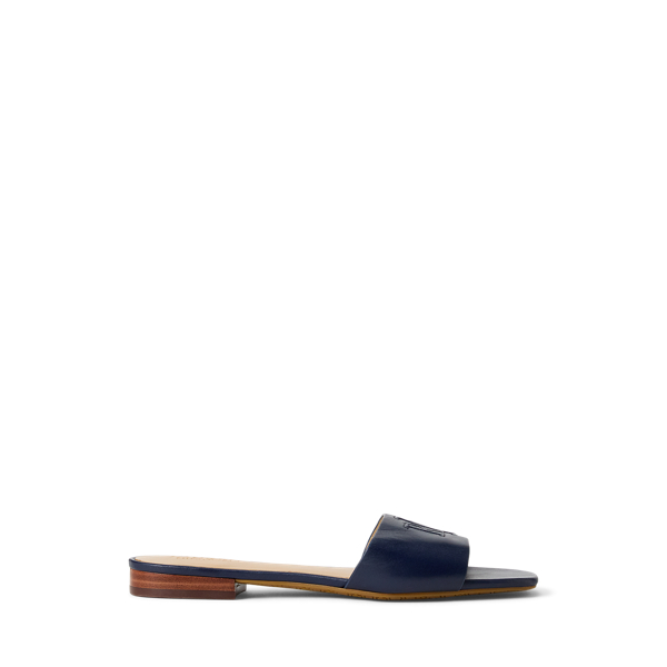 Refined Navy Everley Nappa Leather Slide Sandal Lauren 1