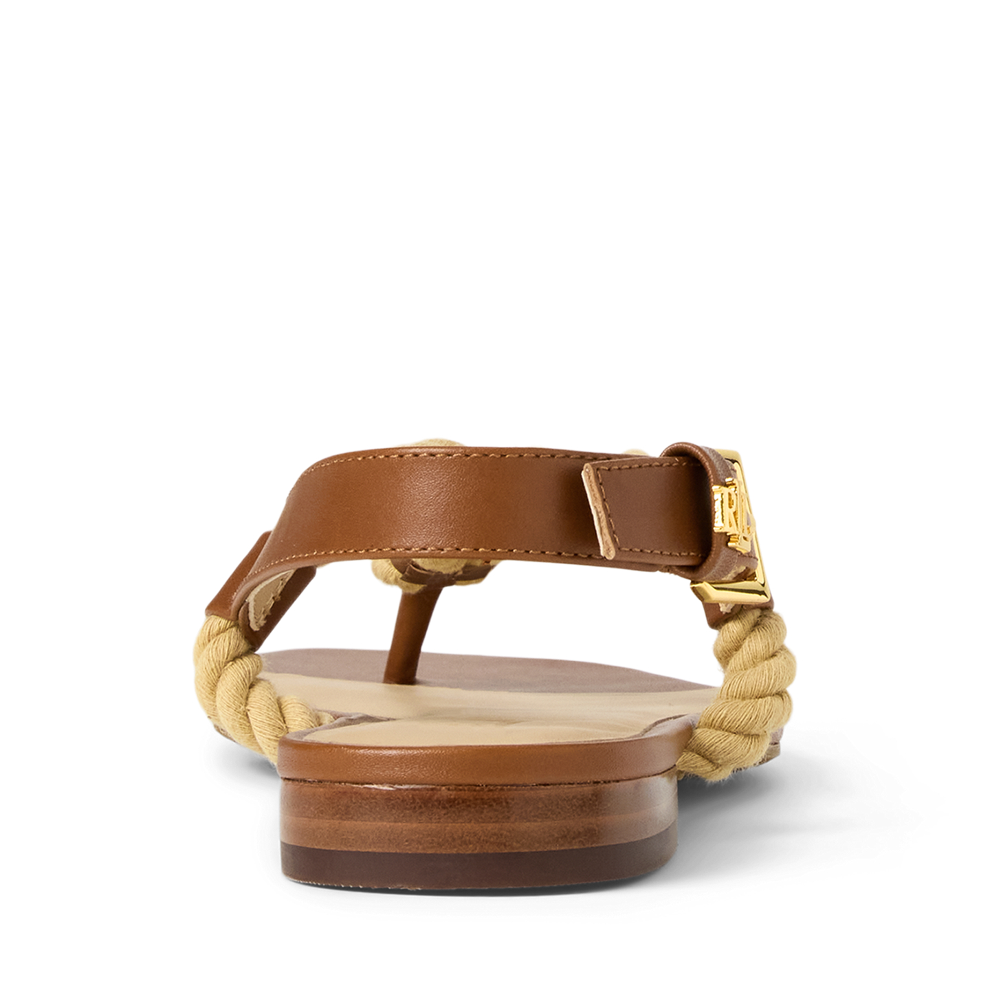 Женские сандалии Ralph Lauren Everley Calfskin & Rope Sandal, цвет: Рыжевато-коричневый / Натуральный — фото 2