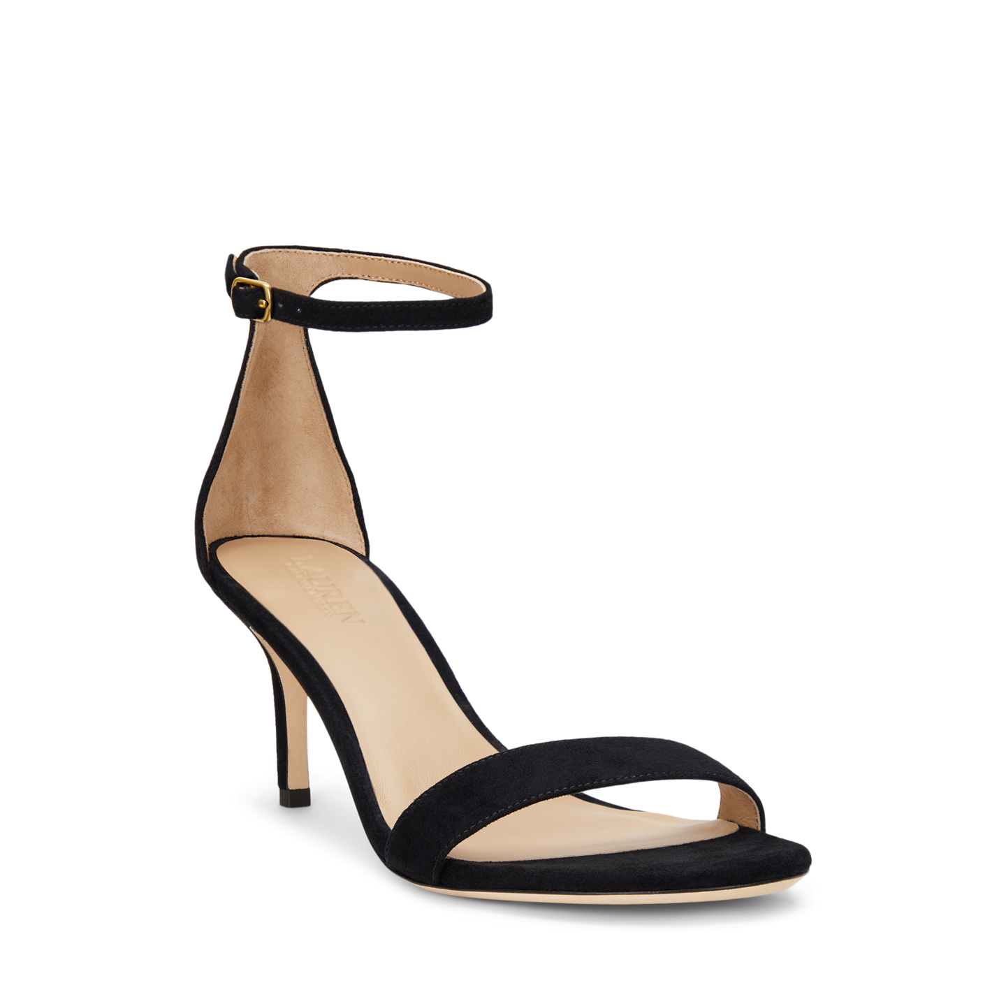 Женские сандалии Ralph Lauren Allie Mid-Heel Suede, цвет: Чёрный — фото 1