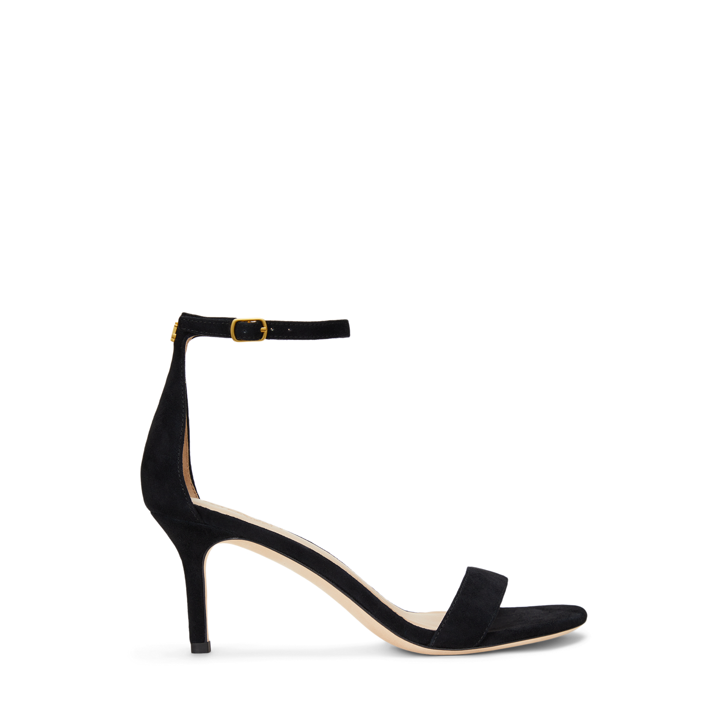 Женские сандалии Ralph Lauren Allie Mid-Heel Suede, цвет: Чёрный — фото 4