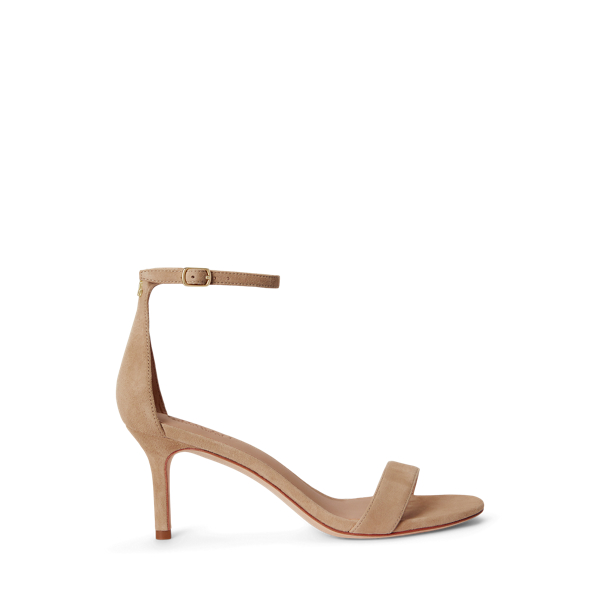 Allie Mid-Heel Suede Sandal Lauren 1