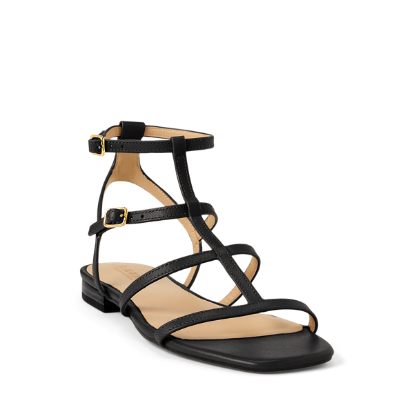 送関込☆LAURENRALPHLAUREN Everley Calfskin Gladiator Sandal Everley Calfskin Gladiator Sandal