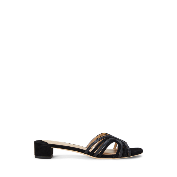 Black Sandale Fay aus Wildleder und Leder Lauren 1