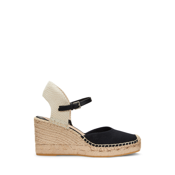 Black/Black/Natural Espadrille Robby aus Segeltuch und Jute Lauren 1