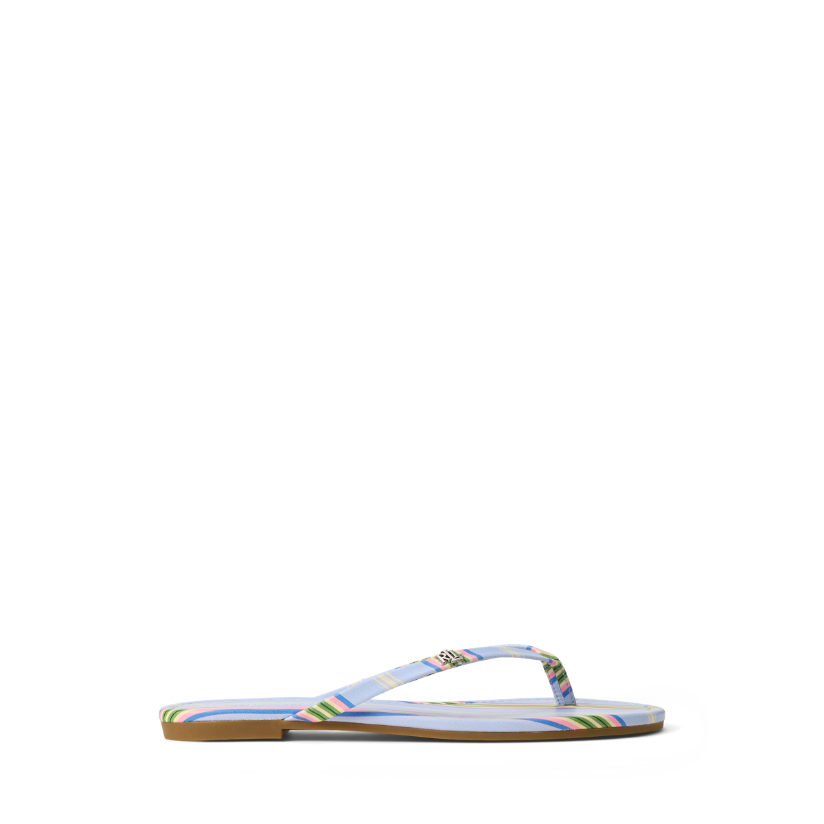 Raquel Striped Leather Flip-Flop