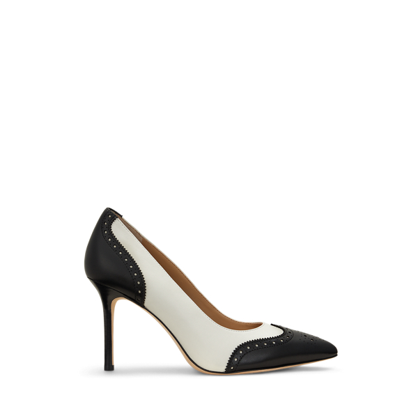 Soft White/Black Pumps Lynden aus Nappa‑ und Kalbsleder Lauren 1