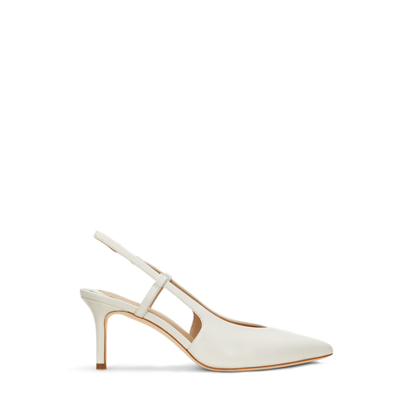 Soft White Leder-Pumps Khloe mit Fersenriemchen Lauren 1