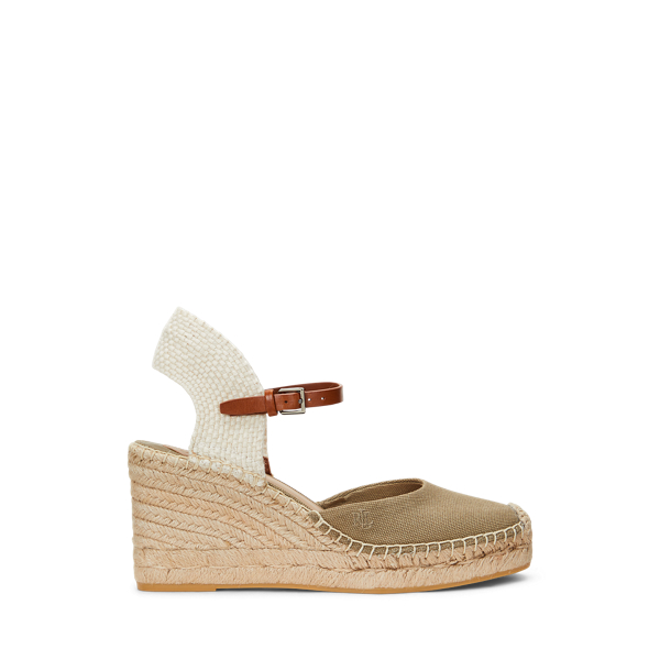 Hunter Olive/Lauren Tan Espadrille Robby aus Segeltuch und Jute Lauren 1