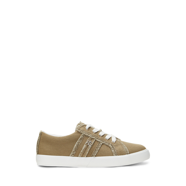 Hunter Olive Sneaker Janson aus Segeltuch mit Fransen Lauren 1