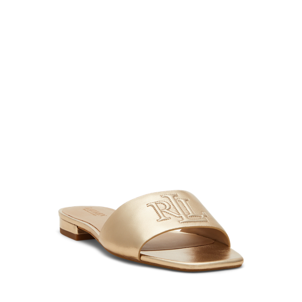 Everley Metallic Leather Slide Sandal for Women | Ralph