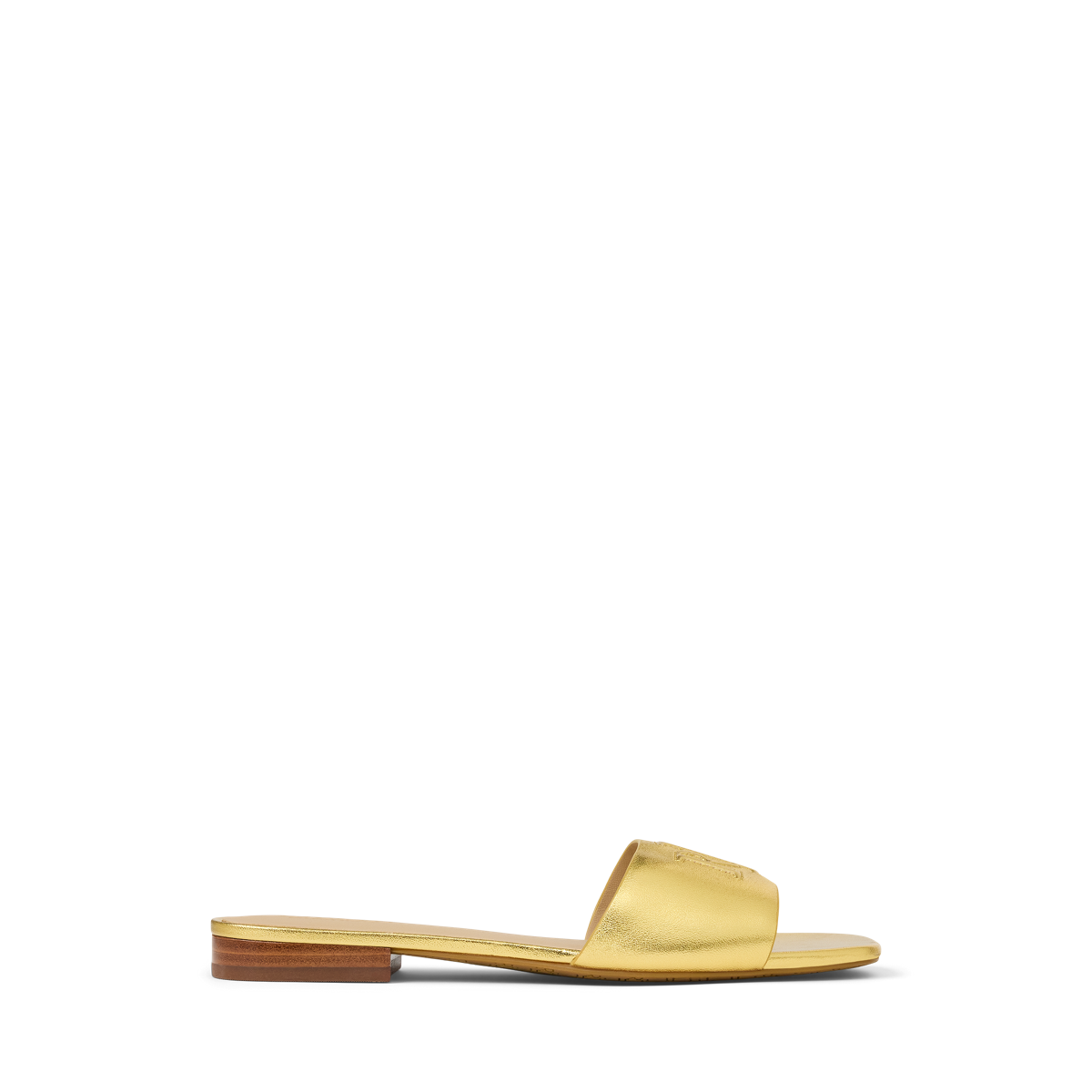 Everley Metallic Leather Slide Sandal
