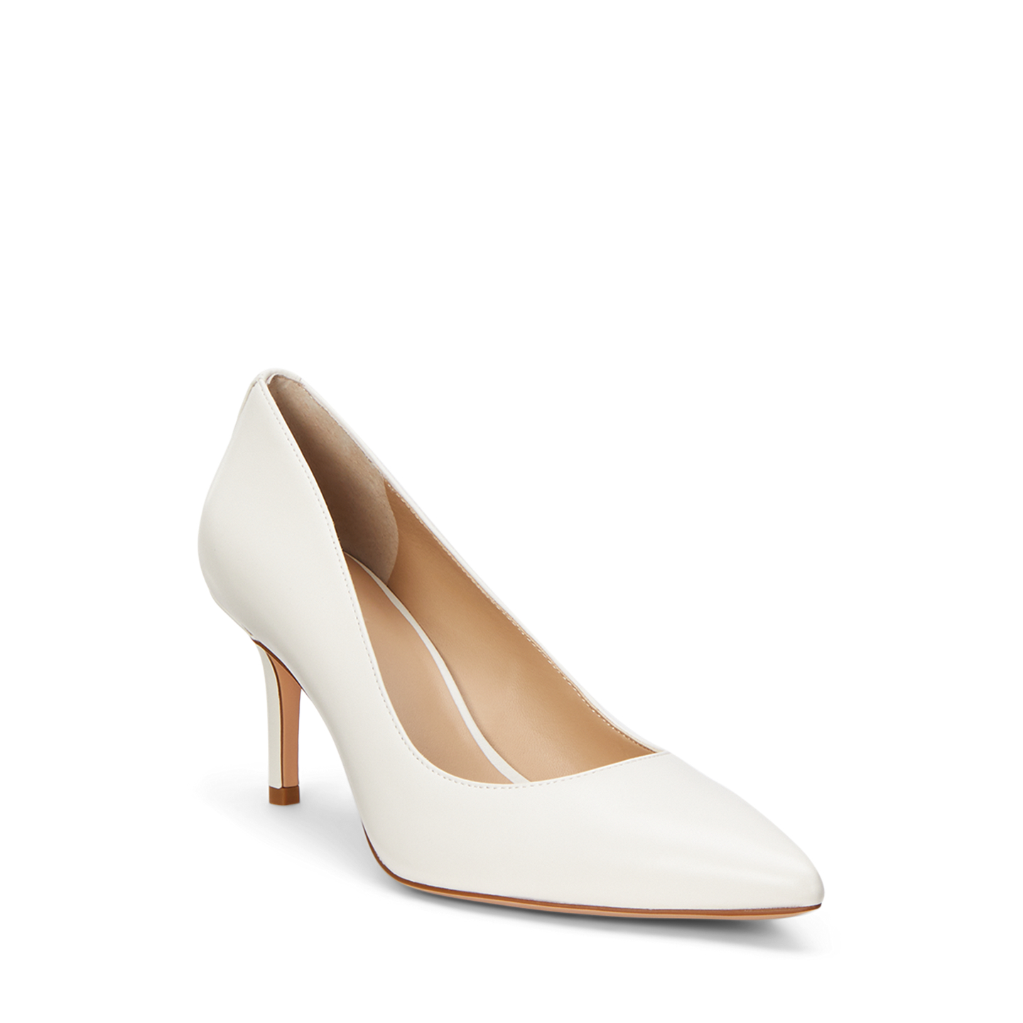 Женские туфли Ralph Lauren Lanette Nappa Leather, цвет: Мягкий белый — фото 1