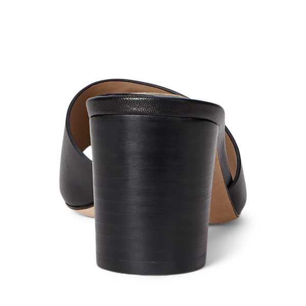 Sandale Everley cuir de veau talon carr&eacute; Lauren en Noir 3