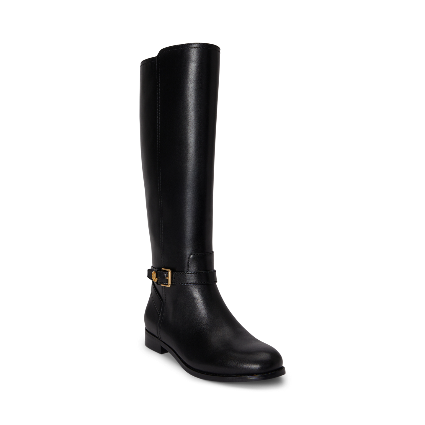 Женские ботинки Ralph Lauren Brooke II Calfskin Tall, цвет: Чёрный — фото 1
