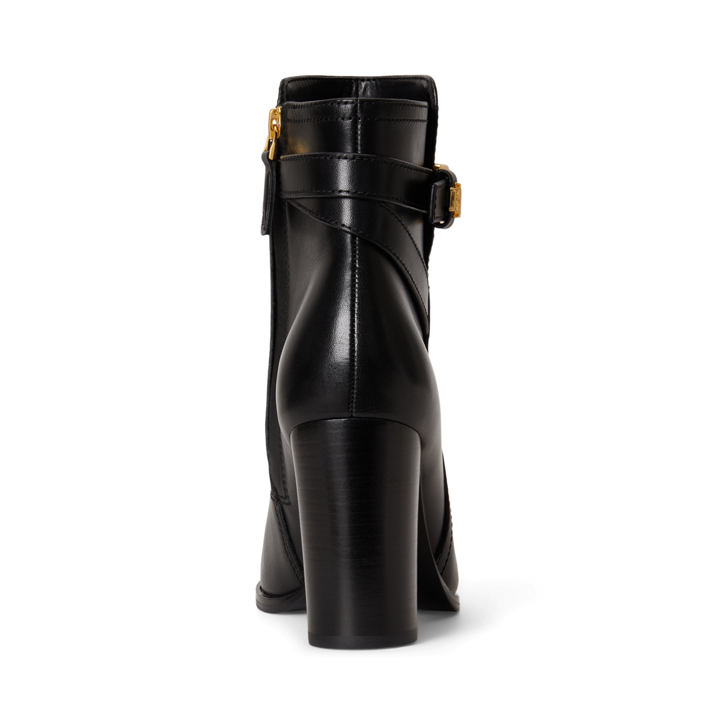 Женские ботинки Ralph Lauren Brooke II Calfskin Bootie Heel, цвет: Чёрный — фото 2