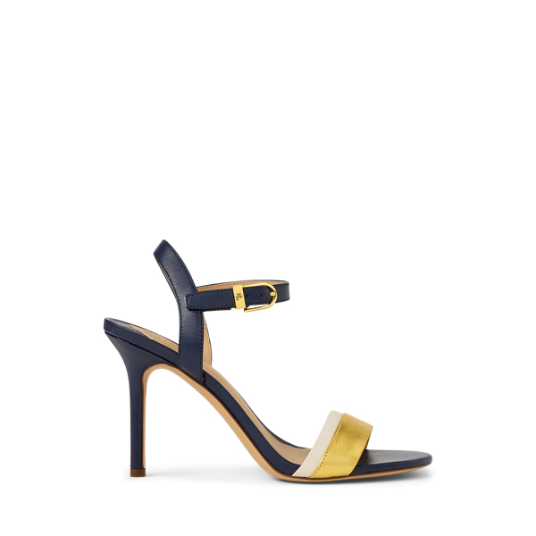 Refined Navy/modern Gold/ Sandale Gwen aus Nappaleder Lauren 1