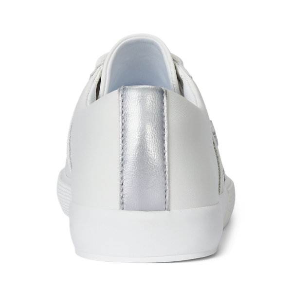 Baskets Janson II en cuir métallisé Lauren en Blanc neige/Bianco/Argent 3