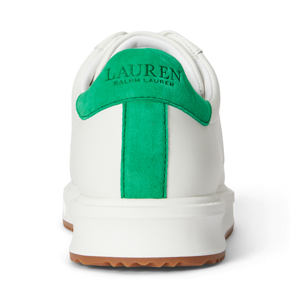 Baskets Ainsley bicolores cuir et daim Lauren en Snow White/Green Topaz 3
