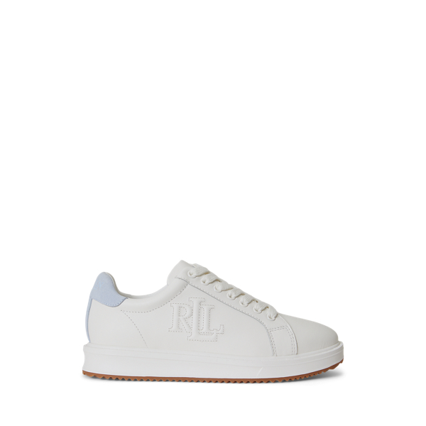 Ainsley Two-Tone Leather & Suede Trainer Lauren 1
