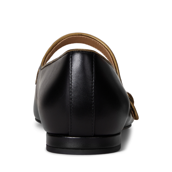 Londyn Metallic-Trim Leather Mary Jane