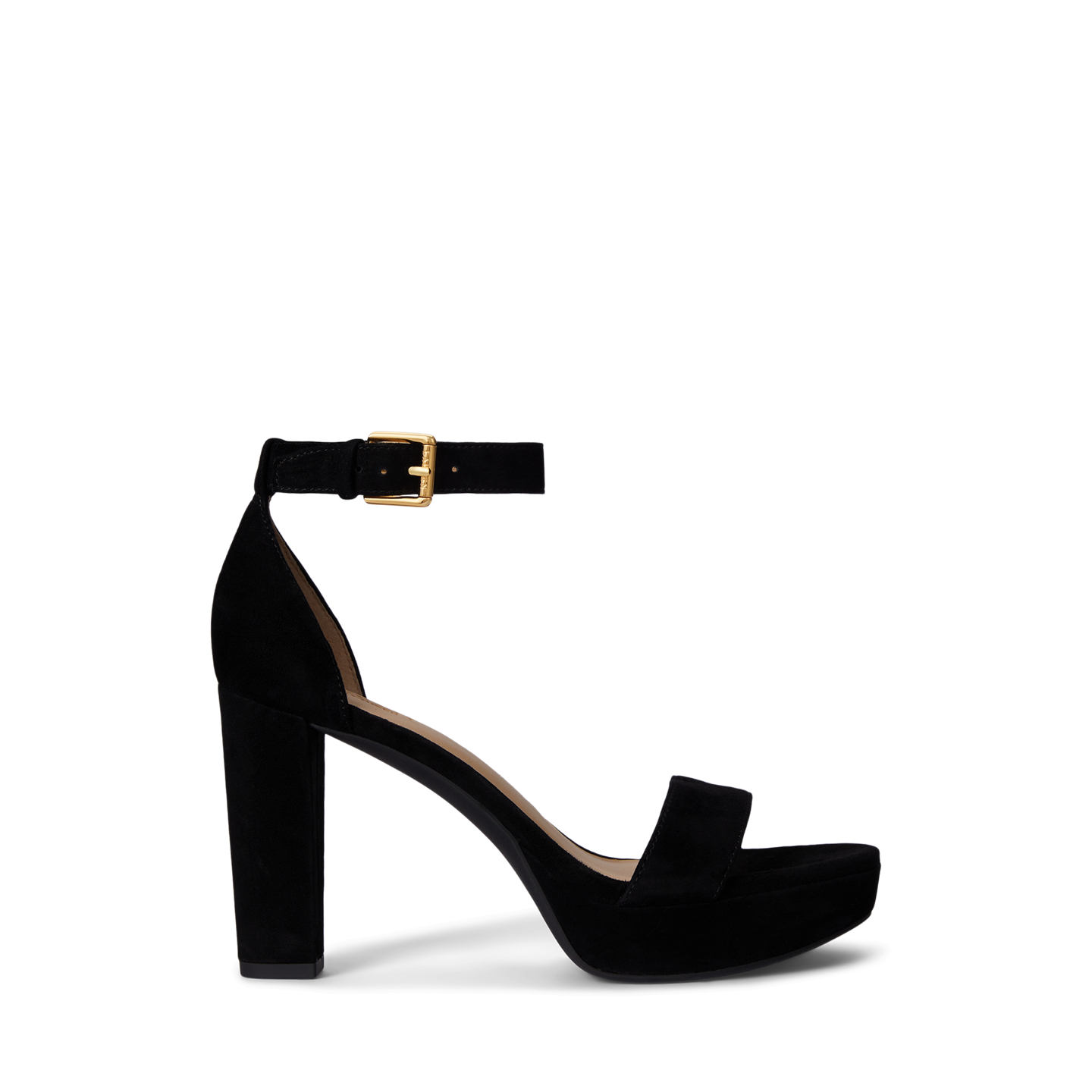 Женские сандалии Ralph Lauren Sylvia Suede Platform Sandal, цвет: Чёрный — фото 4