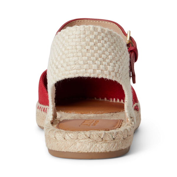 Festive Red/Natural Tan Robby Canvas Espadrille Flat Lauren 3