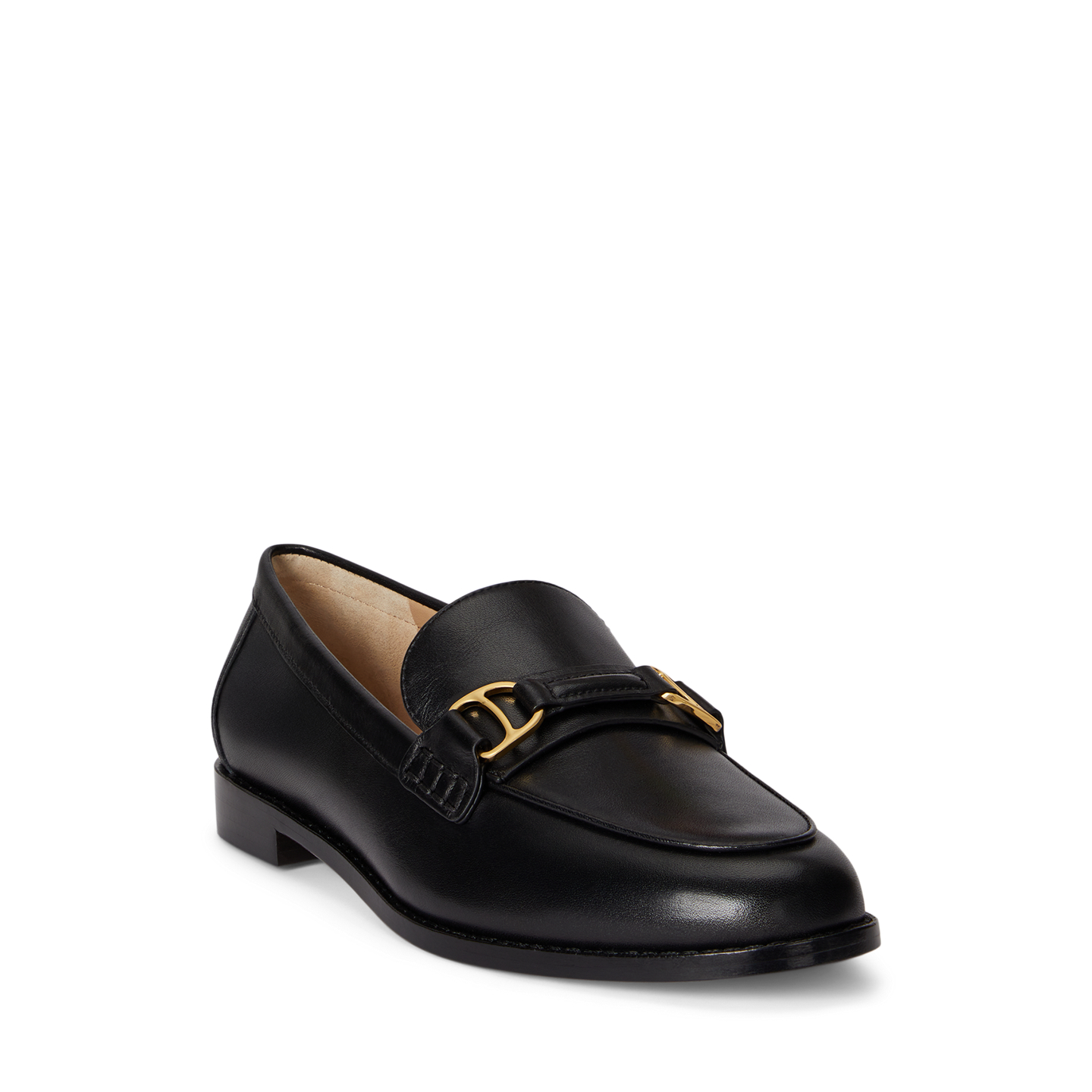 Женские туфли Ralph Lauren Tasha Leather Loafer, цвет: Чёрный — фото 1